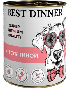 Best Dinner с телятиной для щенков и взрослых собак, Бест Диннер