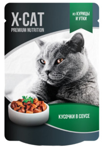 Консервы X-CAT Premium Nutrition курица и утка, Икс-кэт