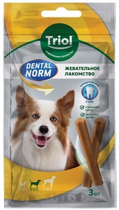 Triol Dental Norm лакомство Палочки жевательные для собак средних пород, Триол