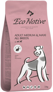 Eco Native Adult Medium&Maxi из мяса кролика с рисом и розмарином, Эко Натив