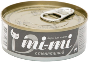 Mi-Mi консервы для кошек с телятиной в желе, МиМи
