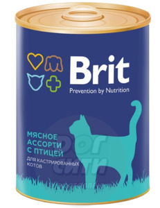 Брит Premium Sterilised Cat Мясное ассорти консервы