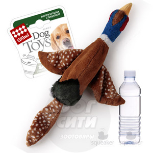 Игрушка GiGwi Птица с пластиковой бутылкой и пищалкой в крышке