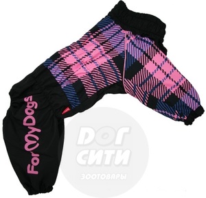 Комбинезон-дождевик ForMyDogs черно розовый для девочки  № А1 (l спины=30см, d груди=50см)