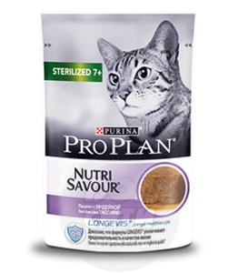 Pro Plan Sterilised влажный корм для стерилизованных кошек +7, ПроПлан