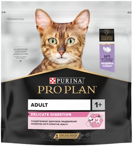  Pro Plan Delicate проблемы пищеварения у кошек, индейка, ПроПлан 3 кг