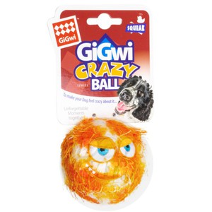 Игрушка GiGwi Crazy Ball Мяч теннисный с пищалкой, Гигви
