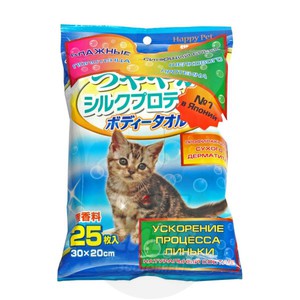 Шампуневые полотенца с протеином и медом для кошек