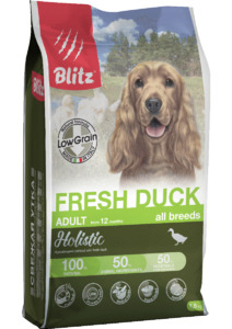 Blitz Holistic Fresh Duck Adult Dog All Breeds (Low Grain), Блитс