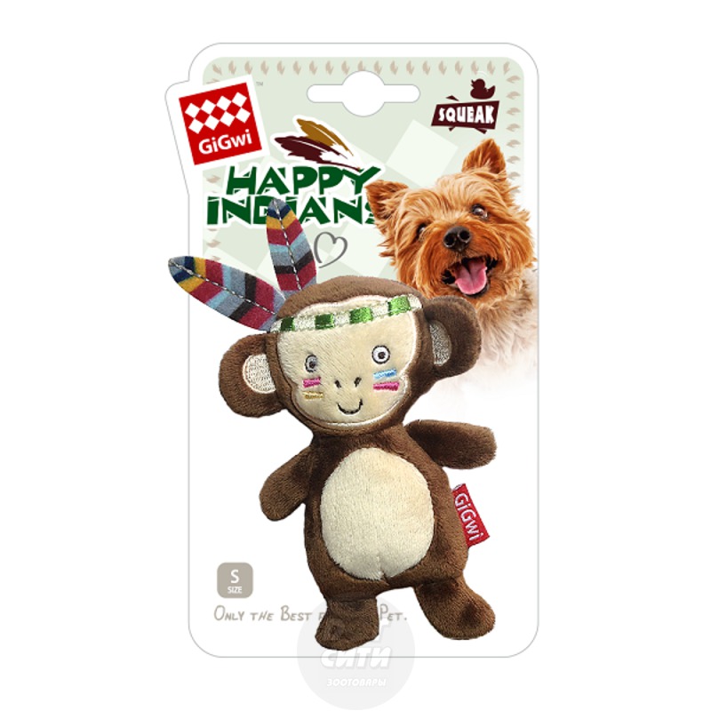 Игрушка GiGwi обезьяна с пищалкой, ГиГви