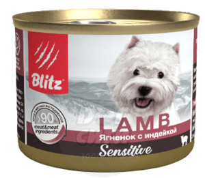 Blitz Sensitive Dog Lamb & Turkey (Pate), Блитс