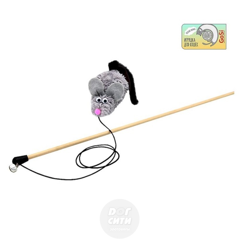 Махалка-Дразнилка GoSi Мышь полевка с ушами, хвост из меха норки, ГоСи