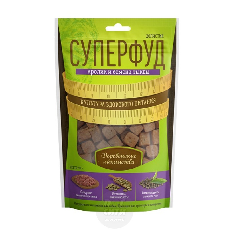 Деревенские Лакомства Суперфуд, кролик и семена тыквы 