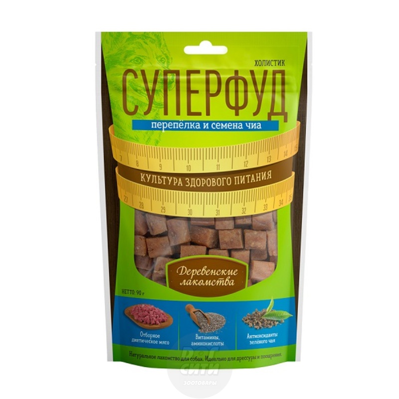 Деревенские Лакомства Суперфуд, перепелка и семена чиа