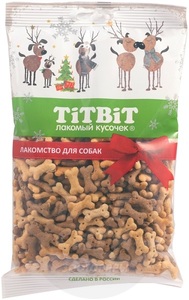TitBit Бисквиты Косточки мясные мини Новогодняя коллекция, Титбит