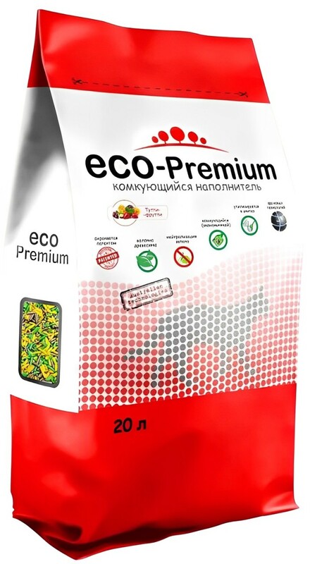 ECO Premium комкующийся древесный наполнитель с ароматом тутти-фрутти, Эко Премиум