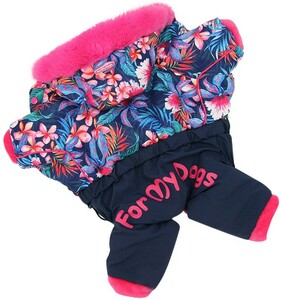 Комбинезон зима ForMyDogs для девочек розовый фиолетовый, ФоМайДогс