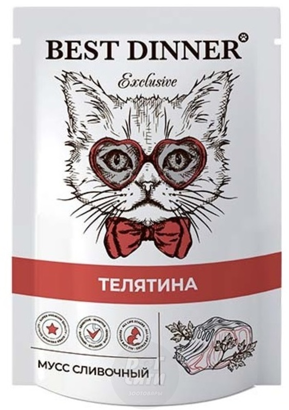 Best Dinner телятина мусс сливочный для кошек и котят, Бест Диннер