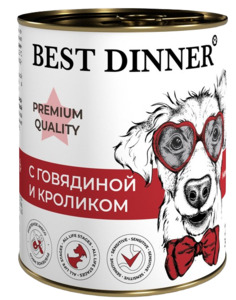 Best Dinner Меню №3 с говядиной и кроликом для щенков и взрослых собак, Бест Диннер