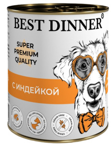 Best Dinner с индейкой для щенков и взрослых собак, Бест Диннер