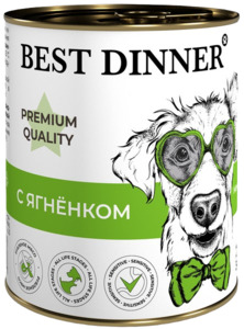 Best Dinner Меню №1 с ягненком для щенков и взрослых собак, Бест Диннер