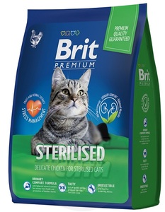 Brit Premium adult cat sterilised chicken производство Россия, Брит