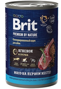 Brit Premium by Nature adult dog sensitive консервы с ягненком и гречкой, Брит