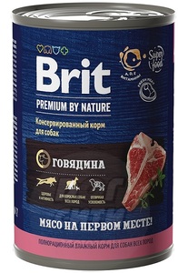Brit Premium by Nature adult dog консервы с говядиной, Брит