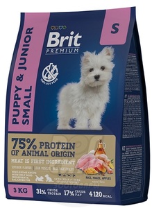 Brit Premium dog puppy & junior small chicken производство Россия, Брит