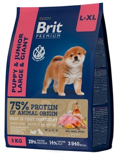 Brit Premium dog puppy & junior large and giant chicken производство Россия, Брит
