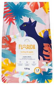 Florida Sensitive для взрослых кошек с индейкой и яблоком, Флорида