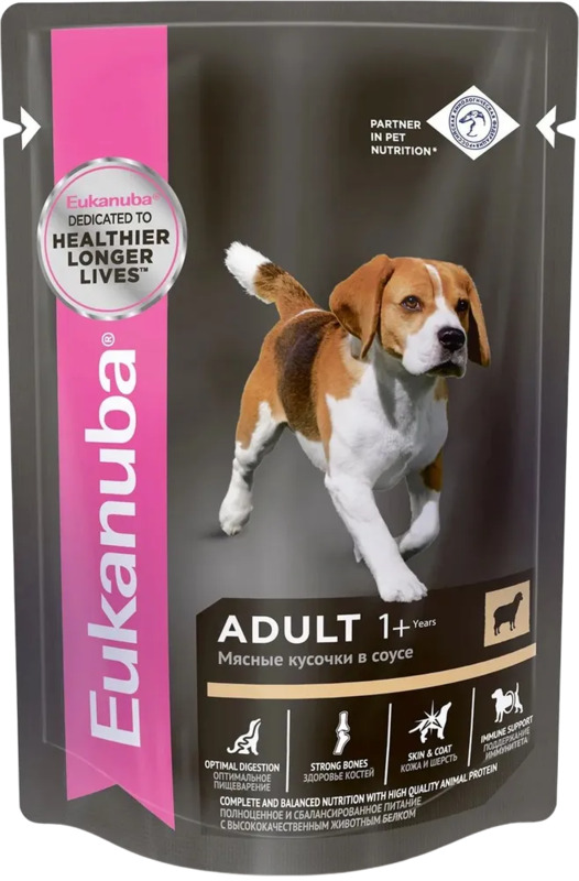 Eukanuba adult all breed пауч ягнёнок в соусе, Эукануба
