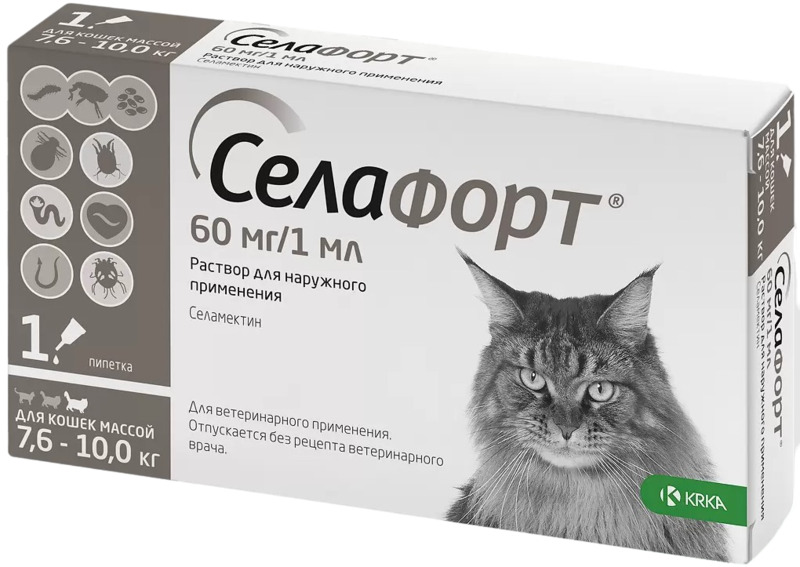 KRKA Селафорт капли для кошек, упаковка