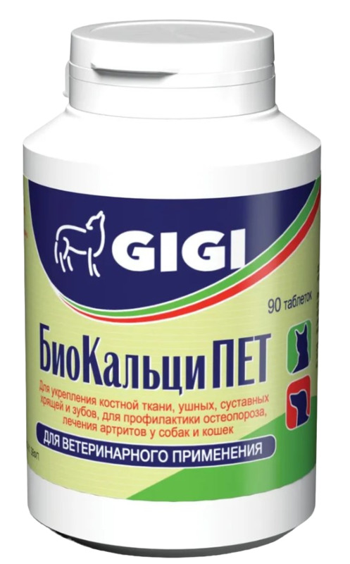 Таблетки БиоКальциПЕТ Gigi для собак и кошек, Джи Джи