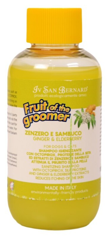 Шампунь ISB Fruit of the Groomer Ginger&Elderbery для любого типа шерсти против раздражения и перхоти, Ив Сан Бернард