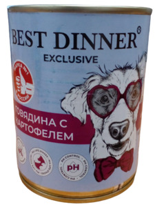 Best Dinner Vet Profi Urinary Exclusive с говядиной и картофелем, Бест Диннер 340 г