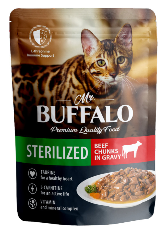 Mr. Buffalo Adult sterilized пауч говядина в соусе, Буффало
