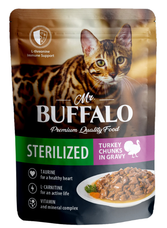 Mr. Buffalo Adult sterilized пауч индейка в соусе, Буффало