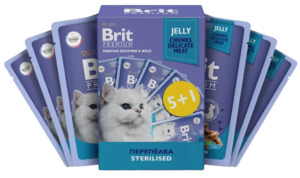 Набор Brit Premium Sterilised cat пауч в желе, Брит