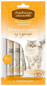 Деревенские лакомства для кошек Нежное пюре из курицы по 10 г