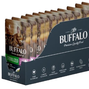 Mr. Buffalo Adult sterilized пауч индейка в соусе 28 штук, Буффало