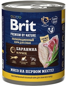 Brit Premium by Nature Adult Dog консервы с бараниной с рубцом, Брит
