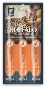 Лакомство Mr. Buffalo колбаски для кошек с уткой, Буффало по 15г