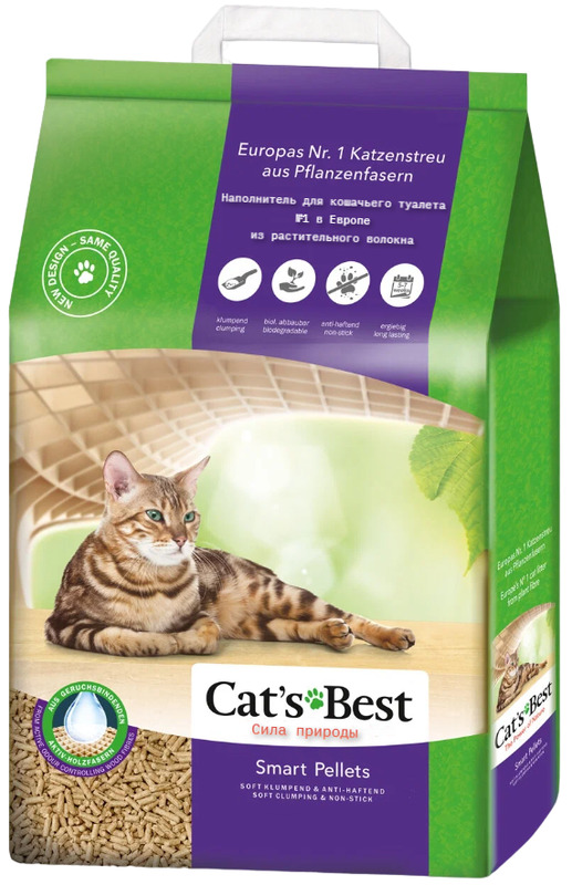 Cat's Best Nature Gold Smart Pellets древесный комкующийся наполнитель