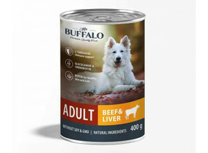 Mr. Buffalo Adult консервы для собак говядина печень, Буффало 400гр говядина печень
