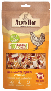 AlpenHof Мини-сэндвич куриный для мелких пород собак и щенков, АлпенХоф 50 г