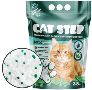 Cat Step силикагелевый наполнитель Arctic Fresh Mint, Кэт Степ 3,8 л