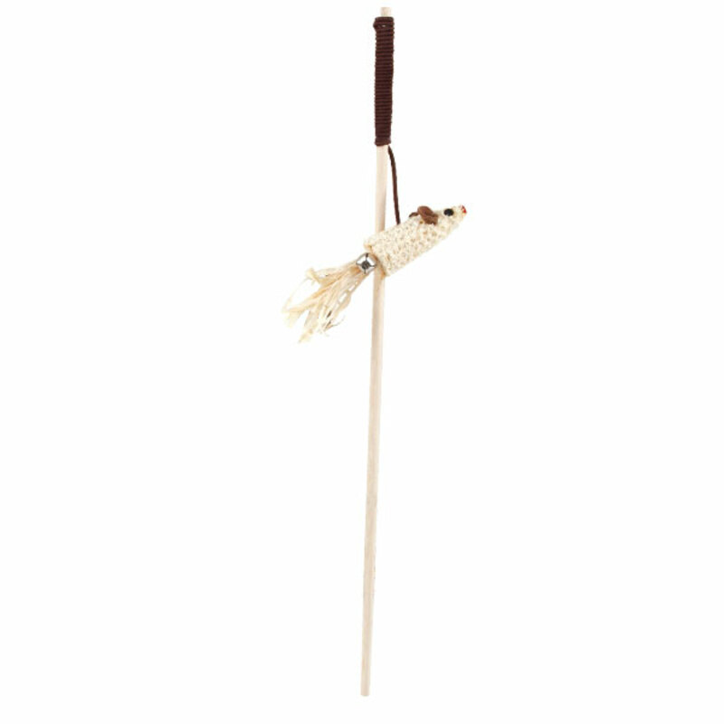 Дразнилка Triol Мышонок из натуральных материалов для кошек, Триол