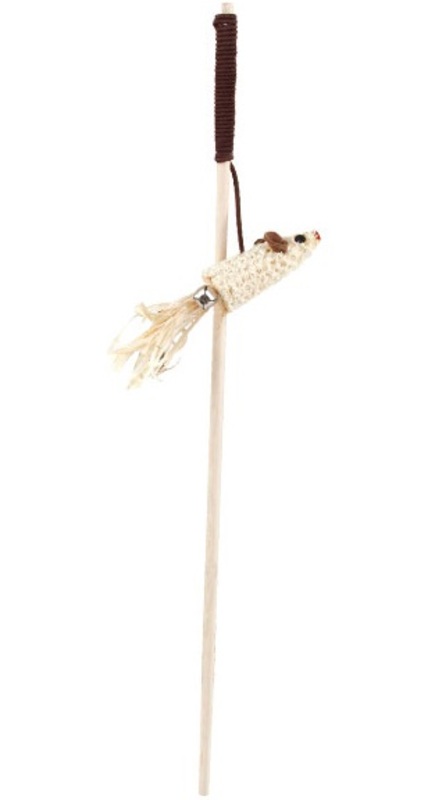 Дразнилка Triol Мышонок из натуральных материалов для кошек, Триол