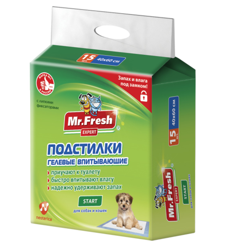 Mr.FreshПеленки Expert Start для собак и кошек 1 шт.  Мистер Фрэш
